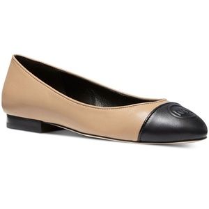 MICHAEL MICHAEL KORS Dylyn Logo Leather Ballet Flat